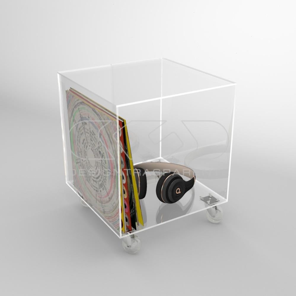Cubo espositore cm 40x40x50 tavolino in plexiglass trasparente con