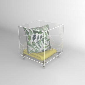 Cubo vetrina cm 40 espositore da terra in plexiglass trasparente