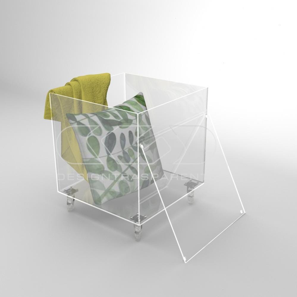 Cubo contenitore cm 45x45x50 tavolino in plexiglass trasparente