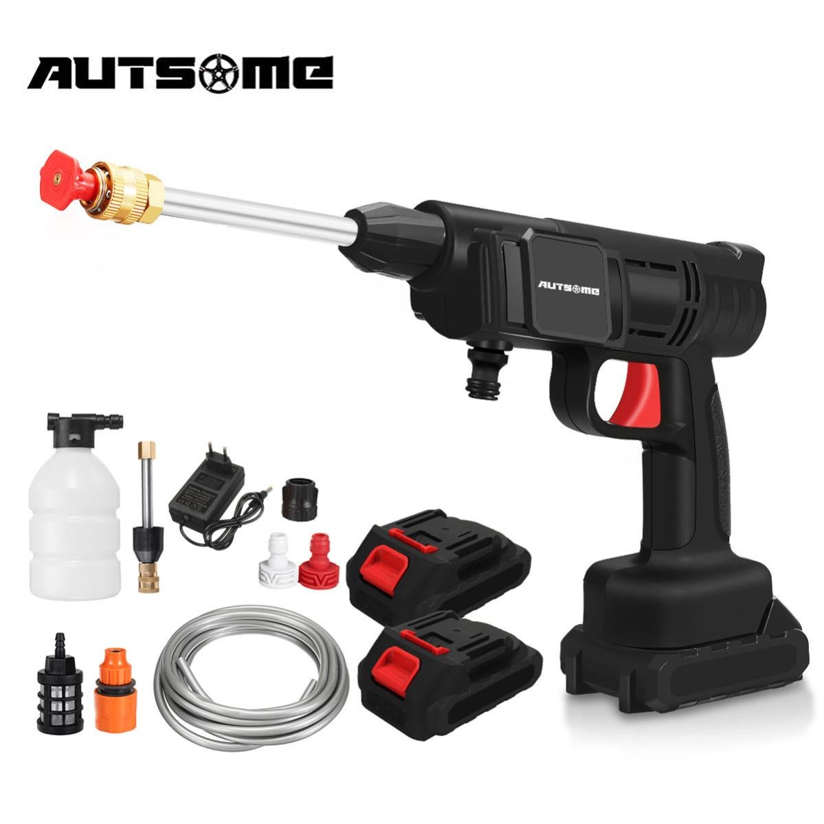 Nettoyeur Haute Pression Sans Fil Wowspeed 21V 62Bar - 2 Batteries, Buse 6 En 1, Tuyau 5M, Idéal Pour Voiture, Terrasse Et Jardin