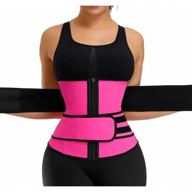 Faja reductora de neopreno unisex negra gimnasio cinturón para sudar faja  lumbar deporte fitness Rosa