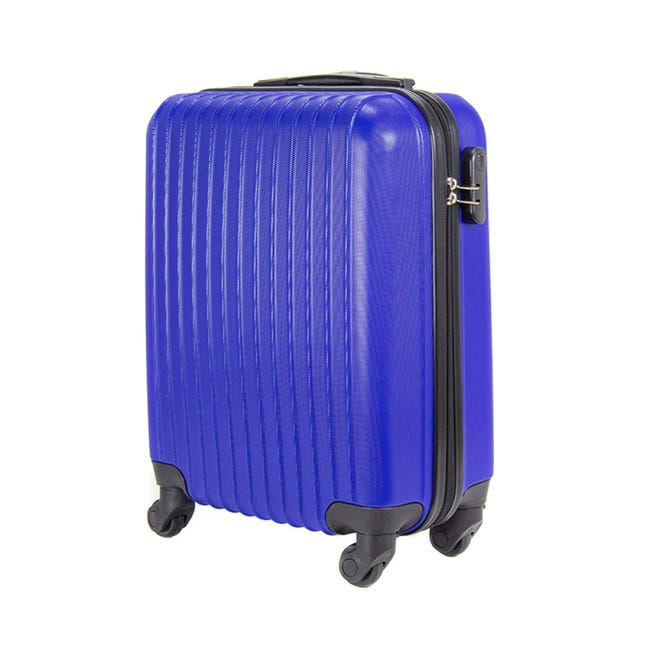 Maleta de cabina equipaje de mano pequeña para viajar en avión 4 ruedas  360º azul | Leroy Merlin
