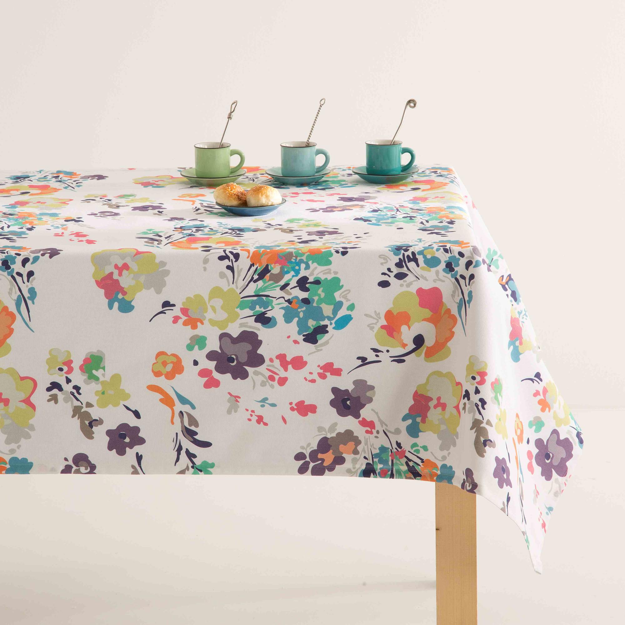 TOV. Ant. Jacq. Tovaglia Queen 140x140 Cm Crema - Antimacchia E Idrorepellente, 100% Poliestere Jacquard, Per Tavoli Da Pranzo E Decorazioni