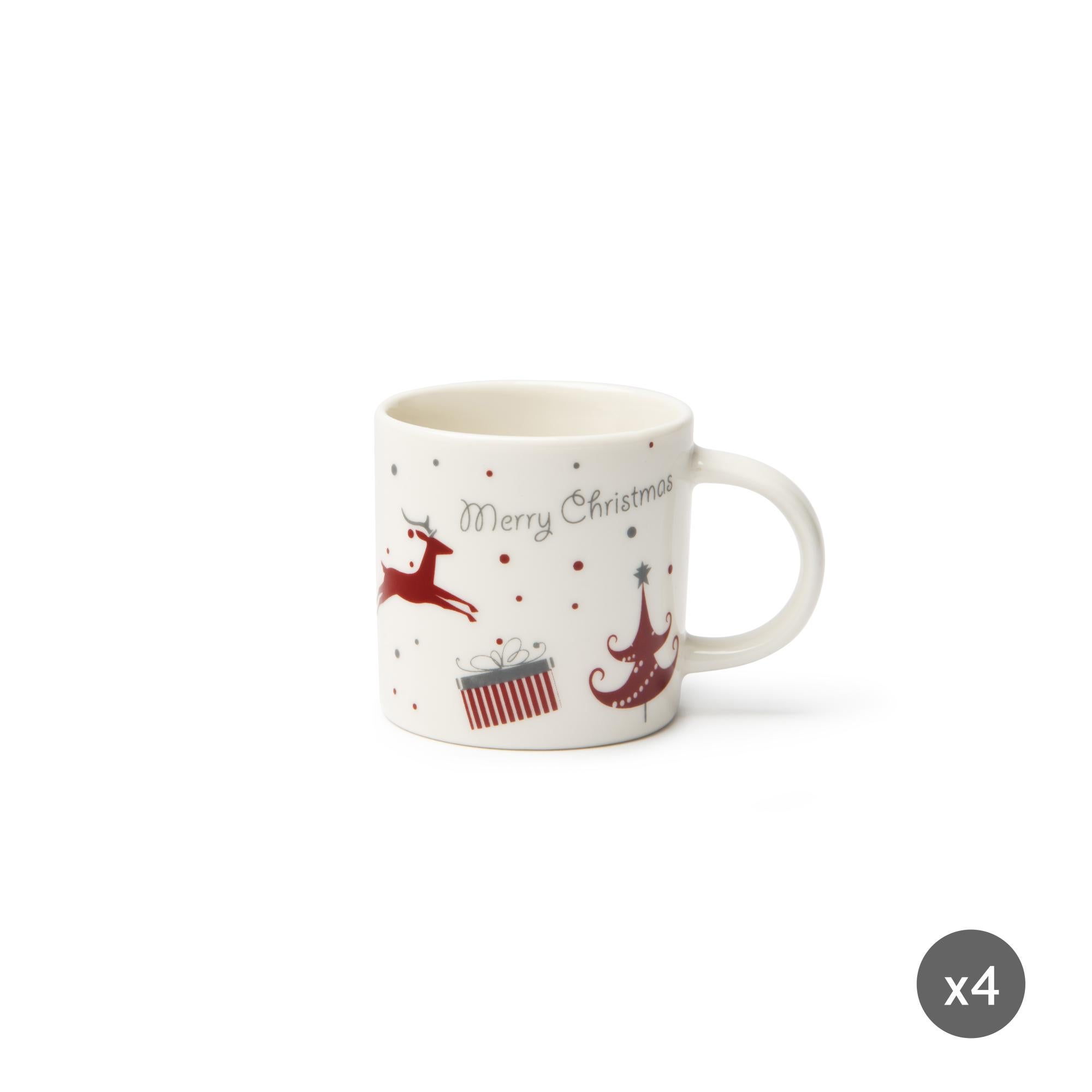 Set 4 Tazzine Da Caffè Peanuts – In Porcellana, 100 Ml, Con Snoopy, Woodstock E Lucy, Lavabili In Microonde E Lavastoviglie