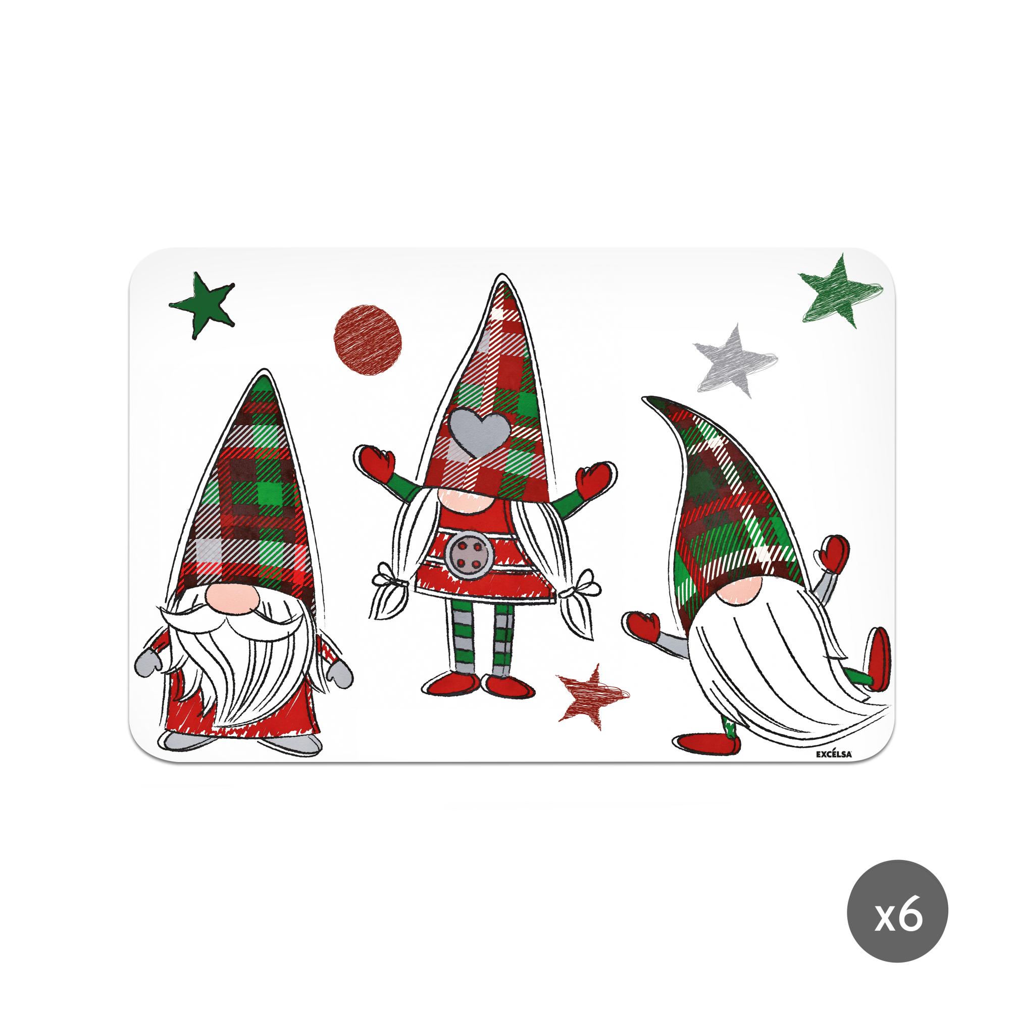 Excelsa set 6 tovagliette Tartan Gnome plastica 43xH0,1x28,5 cm