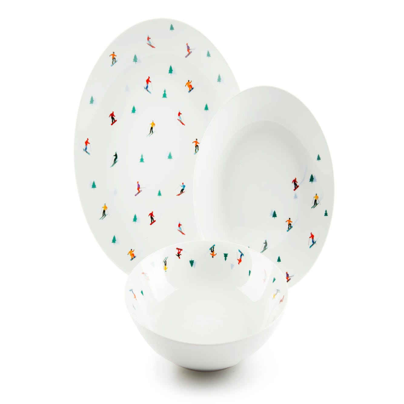 Service De Vaisselle 18 Pièces Havana Excelsa - Porcelaine Et Grès, Motifs Tropicaux, Pour 6 Personnes, Micro-ondes Et Lave-vaisselle