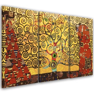 Set 3 pezzi Quadri su tela albero della vita Canvas Day 38x75 cm TREE  Vorrei Shop - Italian Design