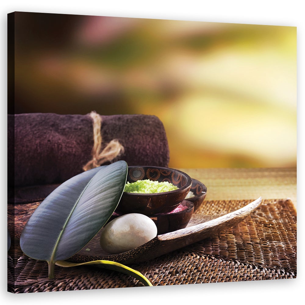 Quadro su tela, Buddha Zen Wellnes Spa Grigio