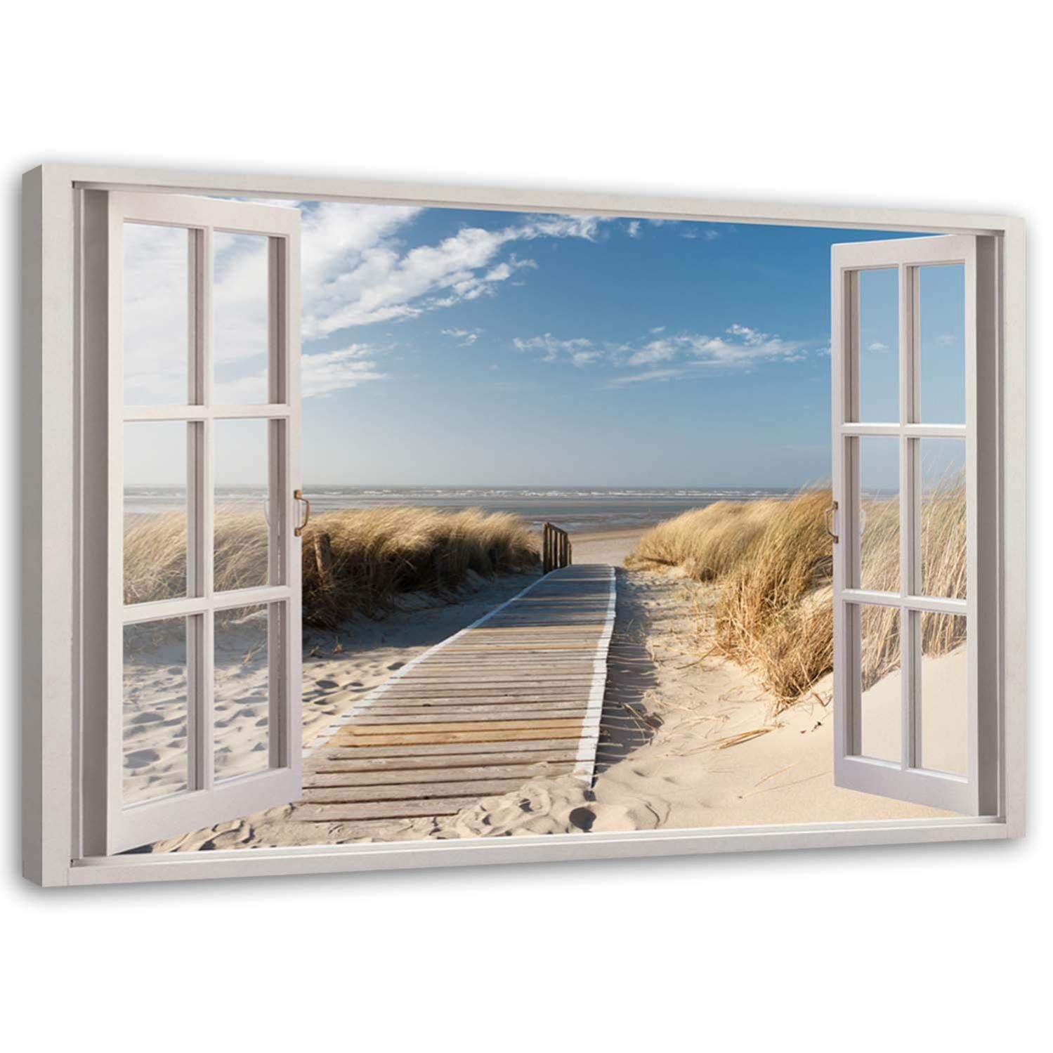 Tableau Moderne Sur Toile 100x70 Cm "Mare E Finestra 2" - Quadri L&C ITALIA
