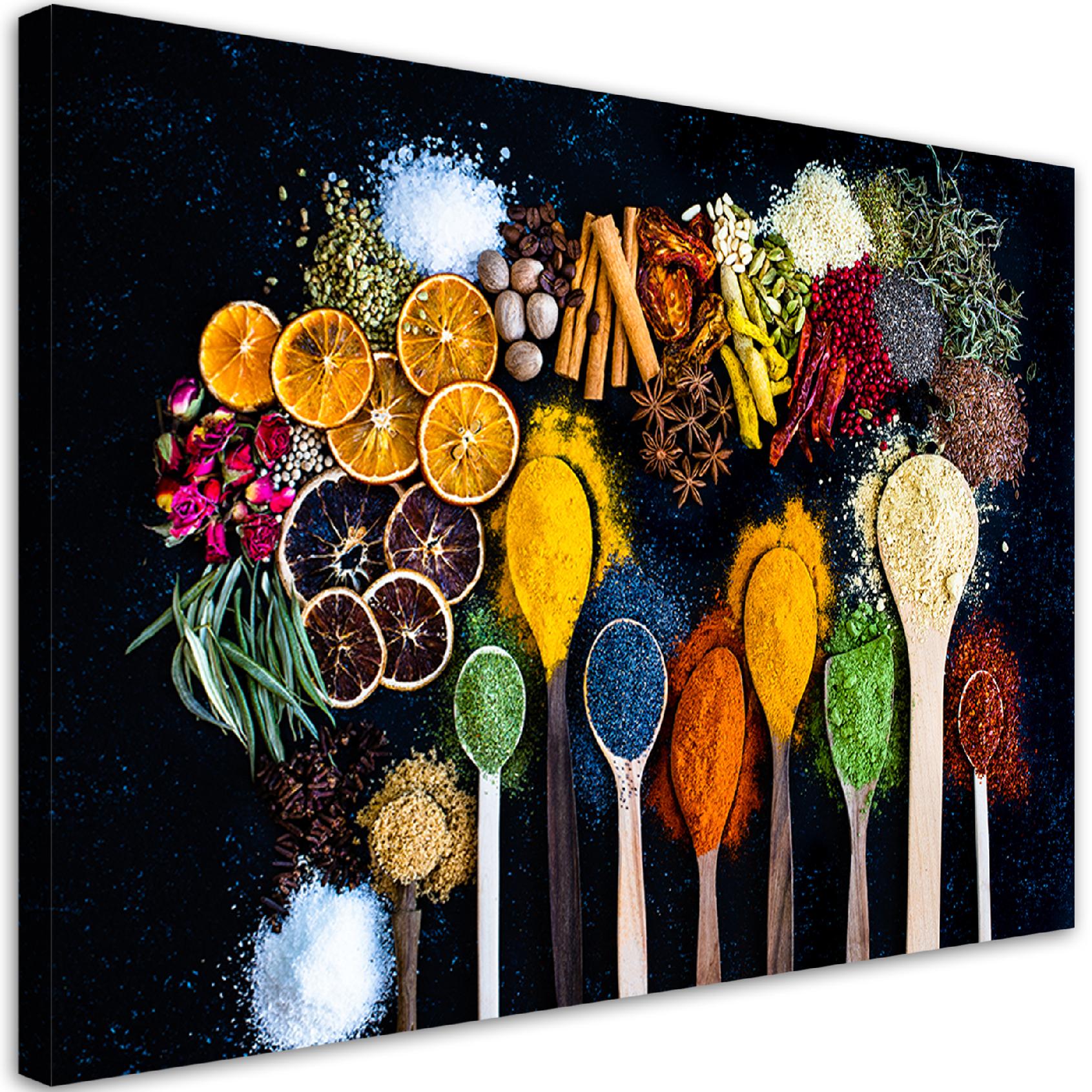 Quadro deco panel, Cibo da cucina delle spezie aromatiche - 60x40
