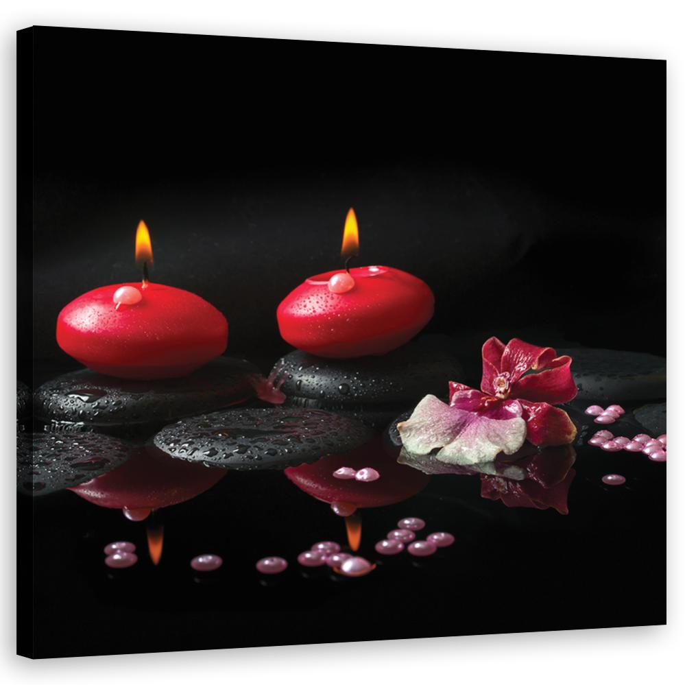 Quadro deco panel 5 parti, Composizione zen con candele - 200x100