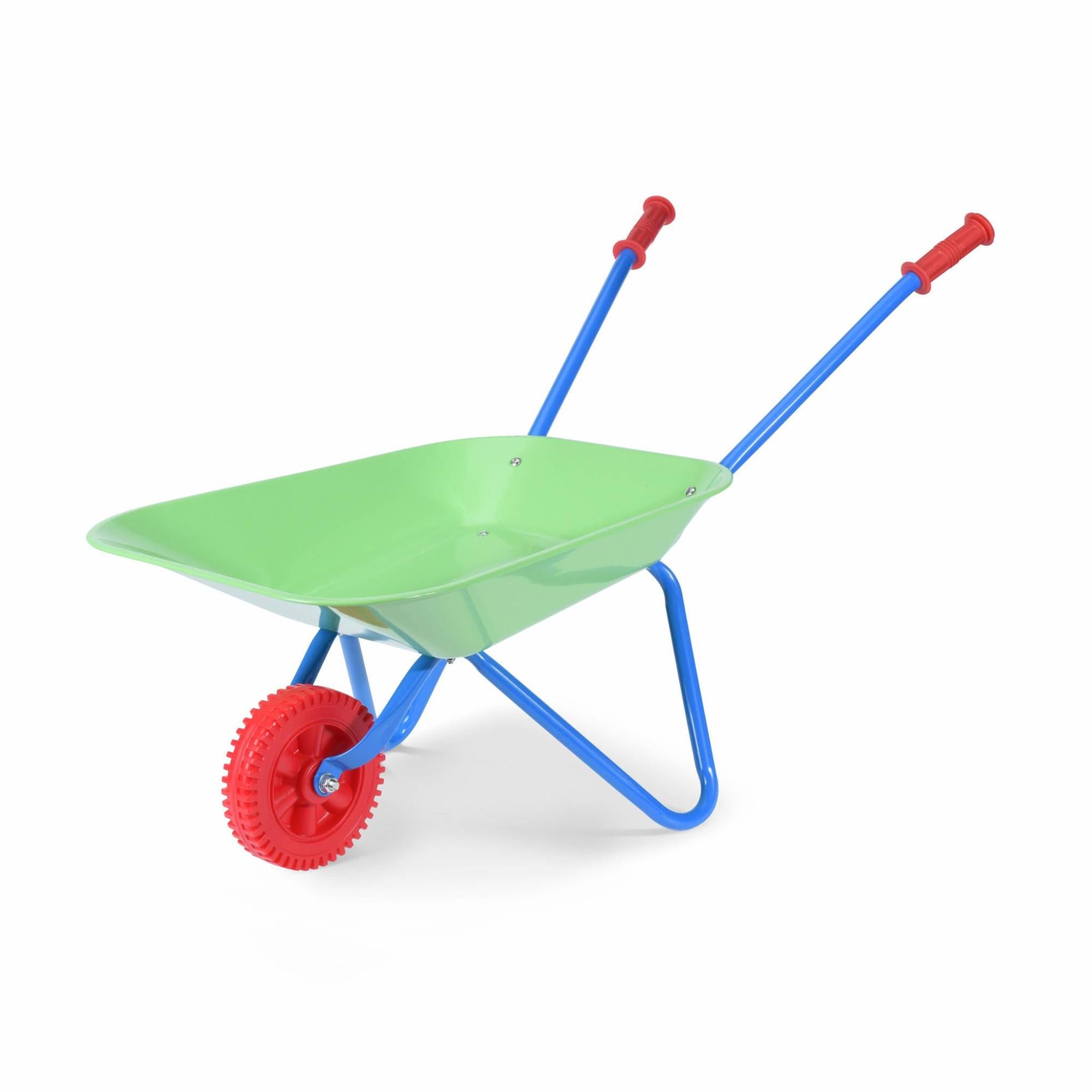 Brouette Enfant Métal Rouge/Gris ASC - 20kg Capacité - Jeu Extérieur Éducatif
