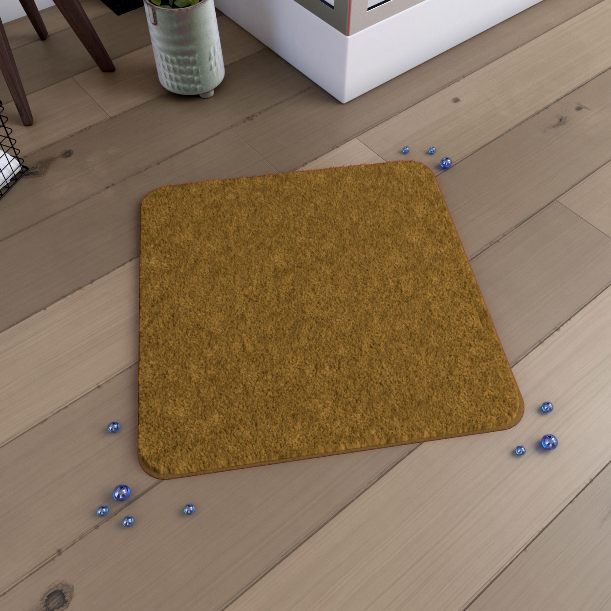 MSV Tappetino Da Bagno In Microfibra Chenille – Modello Pebble, 40x60 Cm, Colore Arancione, Antiscivolo