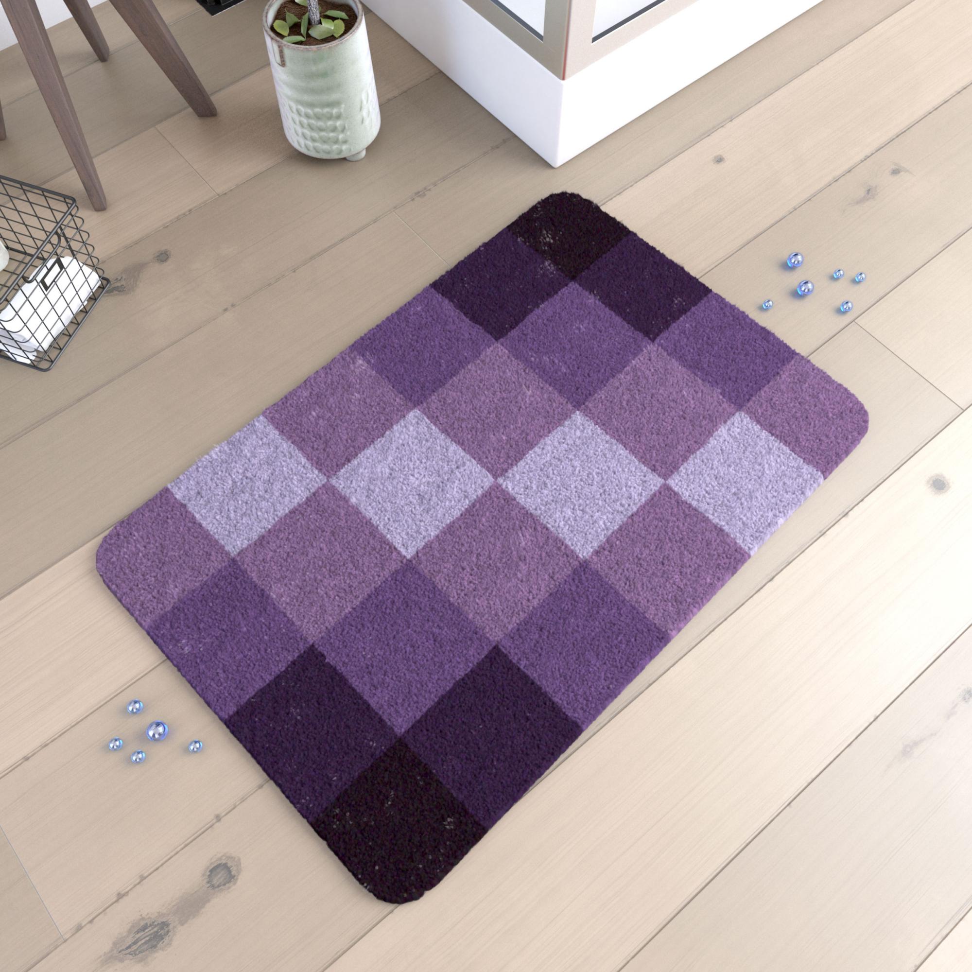 Tappetino da bagno in microfibra 45x75 cm Blu e Bianco MSV | Leroy Merlin