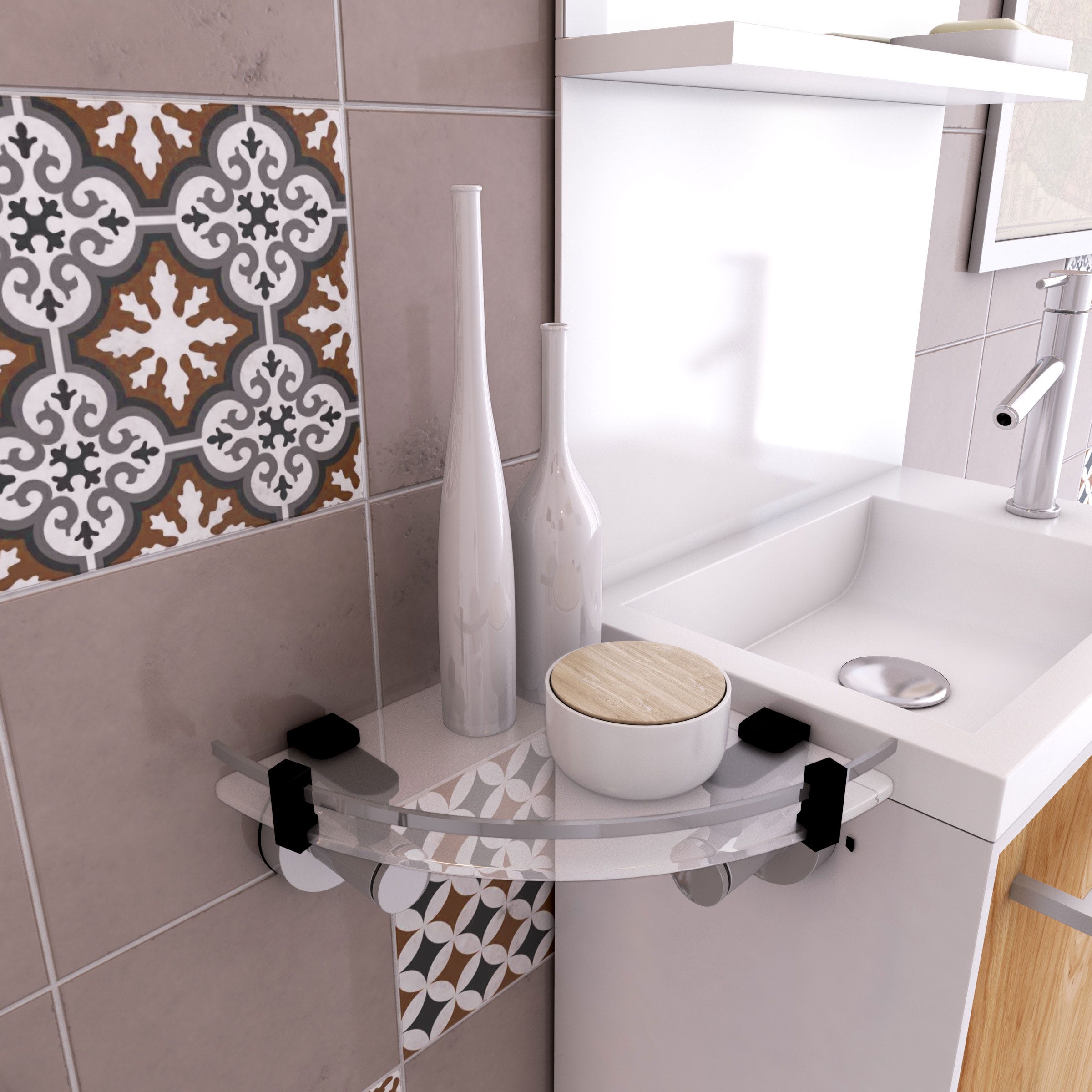 Fournitures de salle de bain crochets porte-serviettes de salle de bain  étagères à ventouse produit avec crochet
