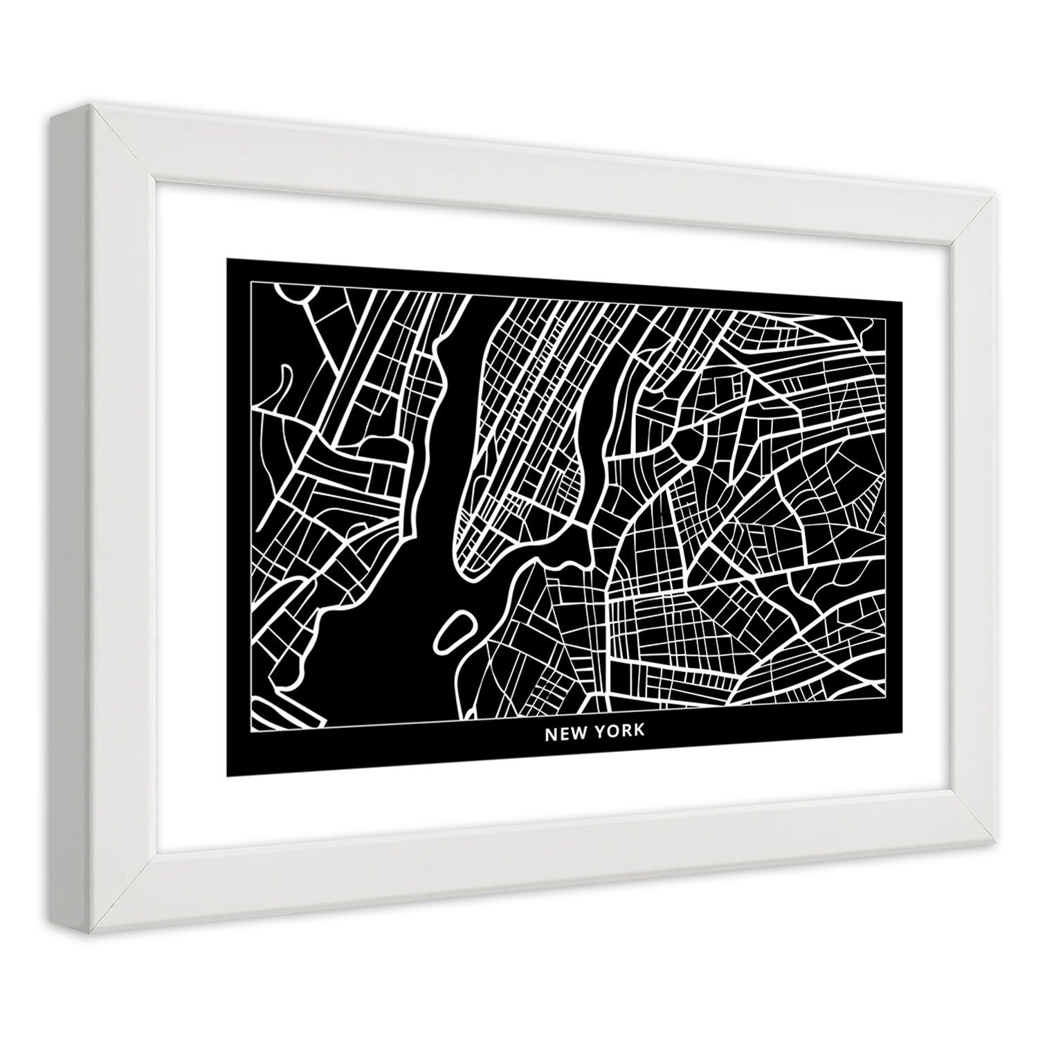 Quadro con cornice, Piano di New York - 90x60