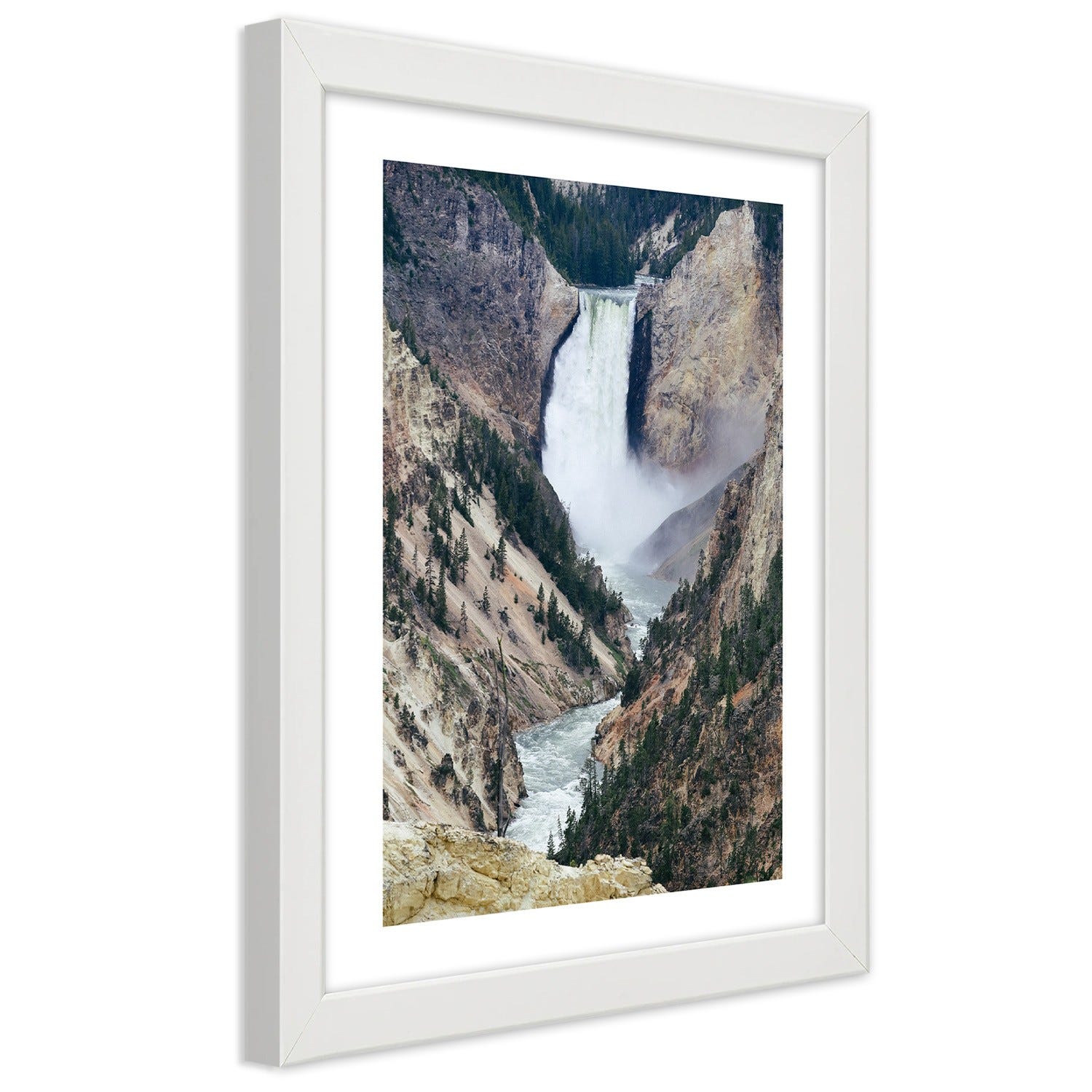 Quadro con cornice, Grande cascata in montagna - 30x45