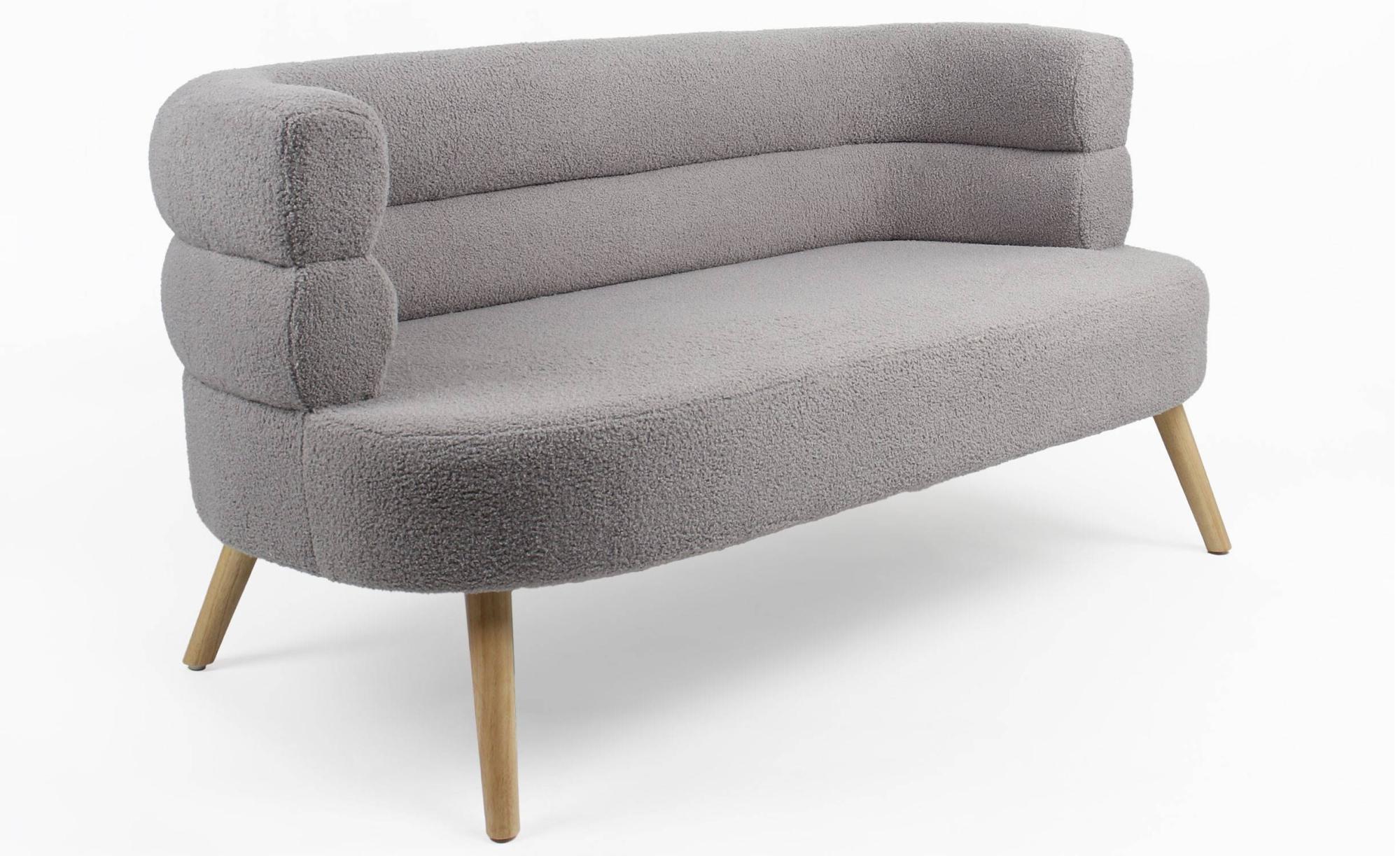 Canapé scandinave 2 places CHLOÉ tissu gris clair