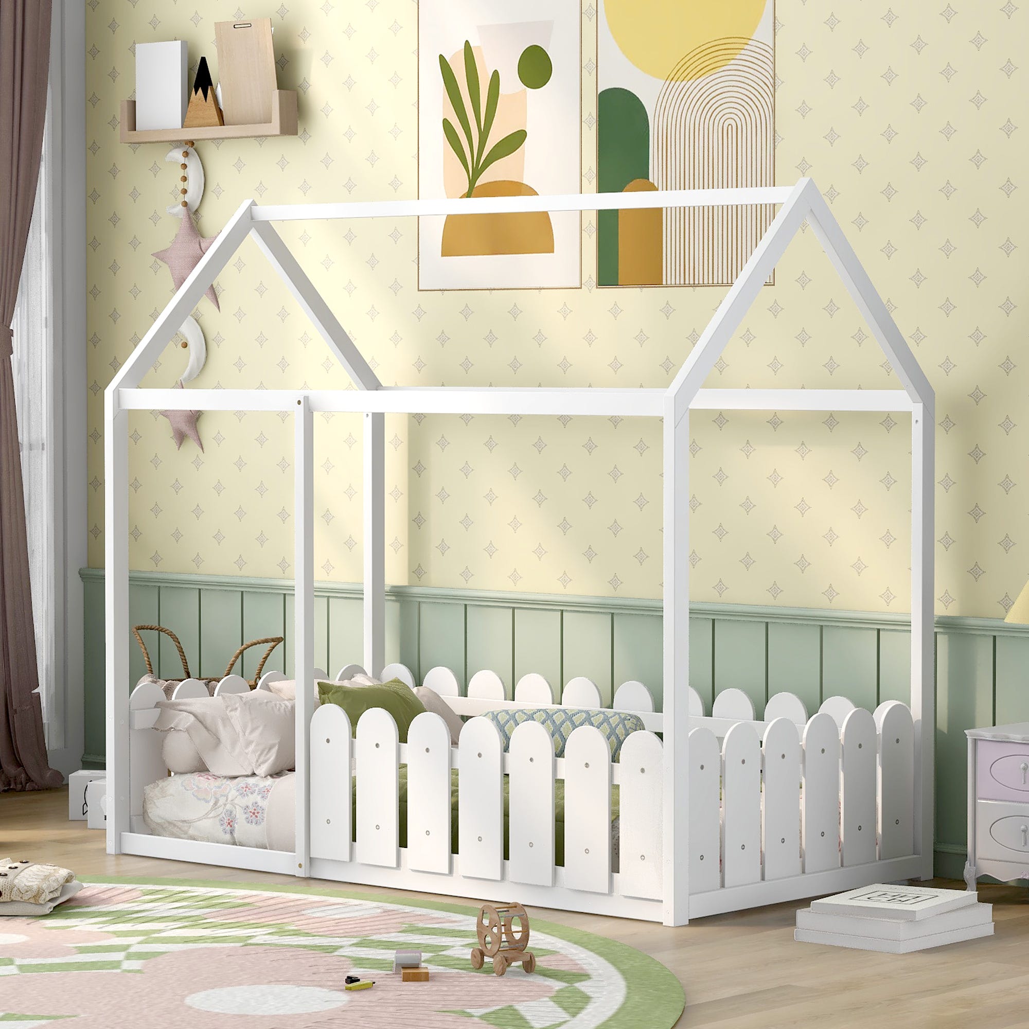 Habitación juvenil completa Child color roble y blanco cama 90x190