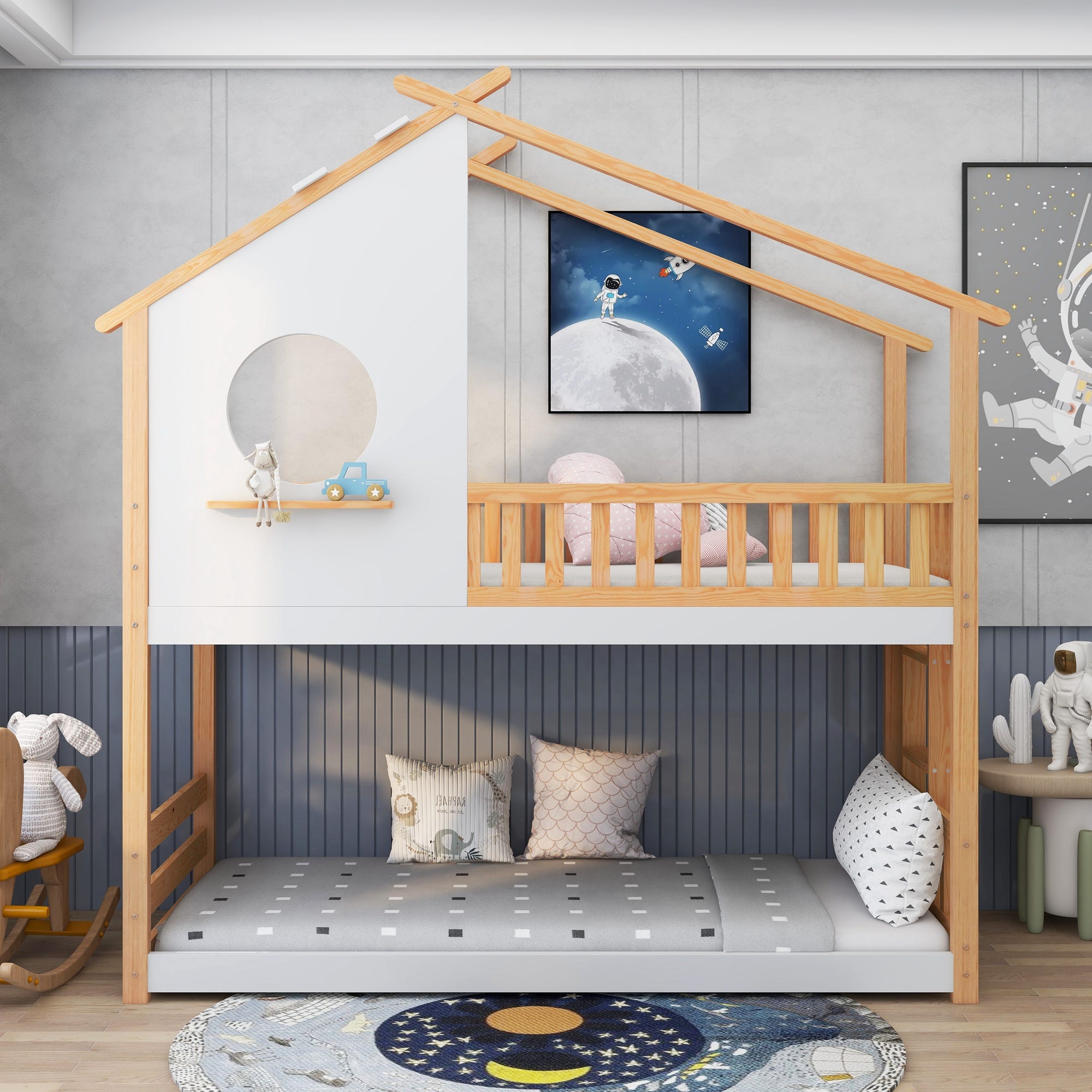 Litera tren con casita – Kids House Furniture