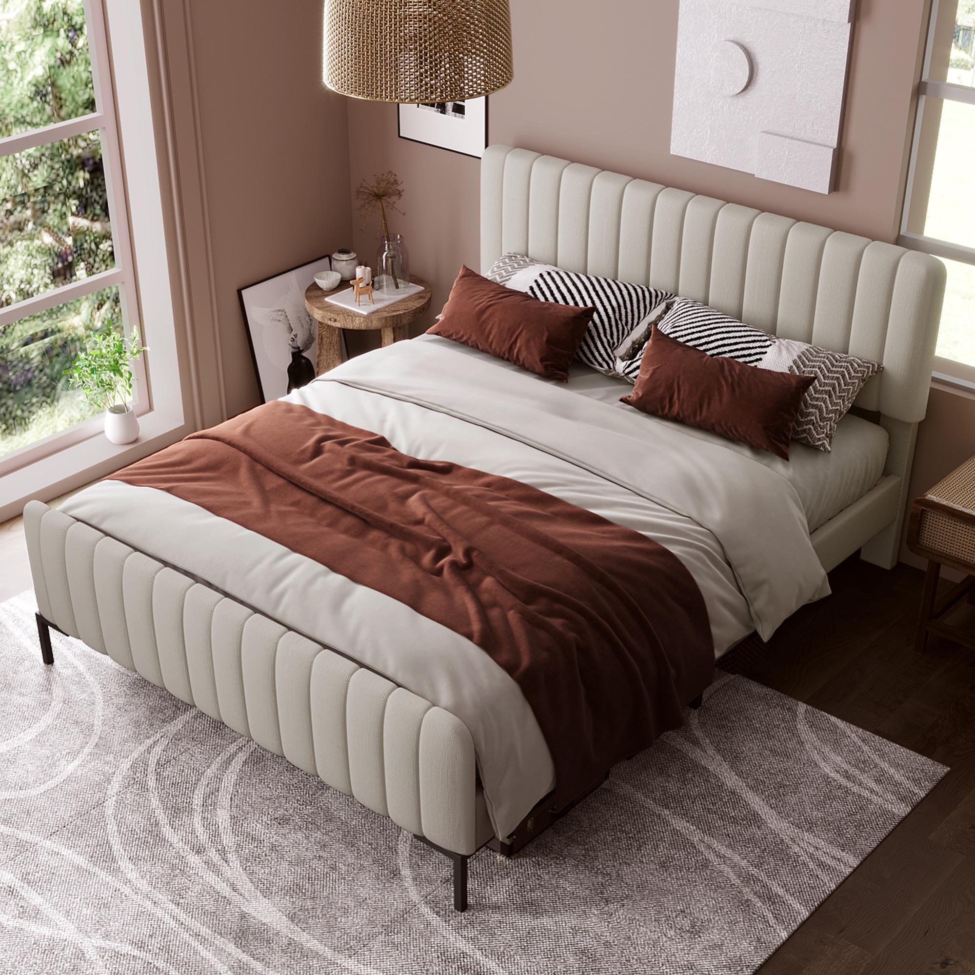 Letto Matrimoniale Imbottito Contenitore Con Struttura Idraulica 160x200 Cm - Grigio, Con Testiera Regolabile E Doghe Metalliche