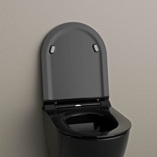 BERNSTEIN - Abattant lunette WC, Cuvette toilettes avec charnières acier -  44,5x35,8cm