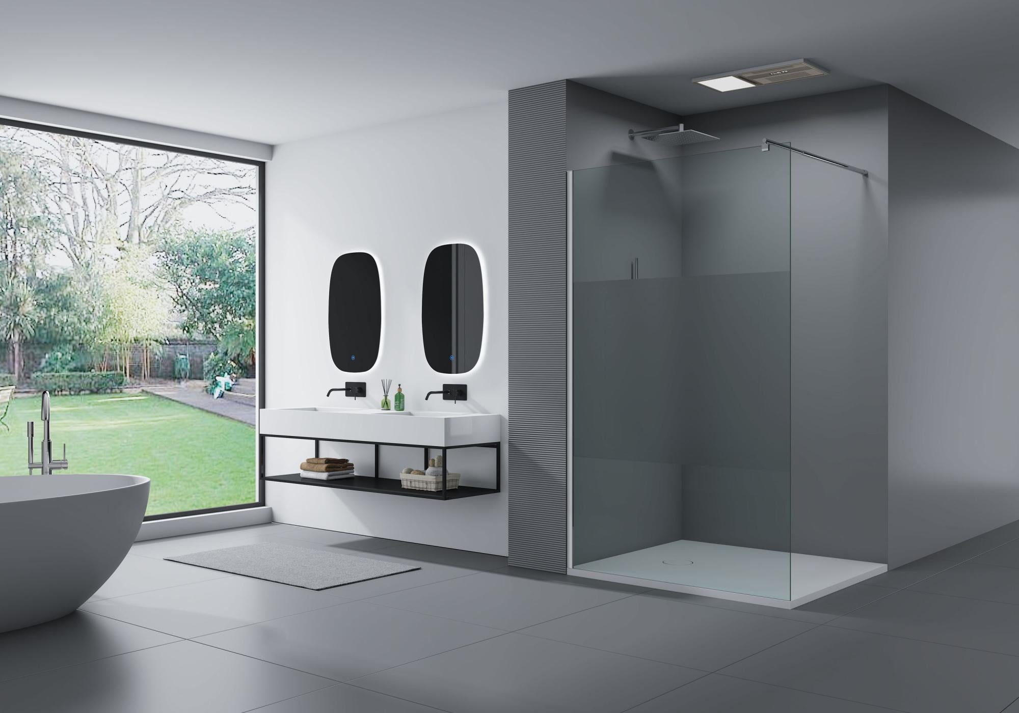 BERNSTEIN - Paroi de douche italienne verre trempé dépoli 8mm Cabine de