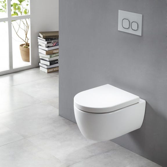 WC Suspendu céramique blanc avec abattant - Cuvette Toilette