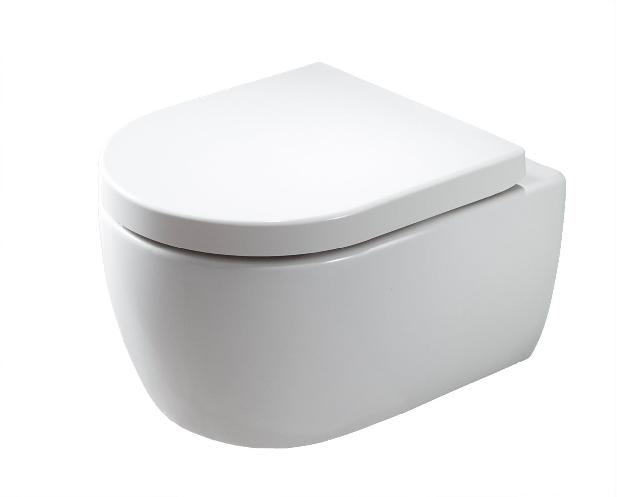 BERNSTEIN - WC suspendido con cisterna cerámica sin borde, Inodoro  suspendido, asiento de inodoro a elegir - Blanco - 54,5x36x33cm - NT2039  Con LED