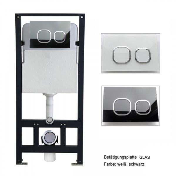 Piastra Di Comando Per WC – Compatibile Con Geberit Sigma, UP300 E UP320, Doppio Scarico, Set Di Leva E Telaio Inclusi, Colore Nero Opaco