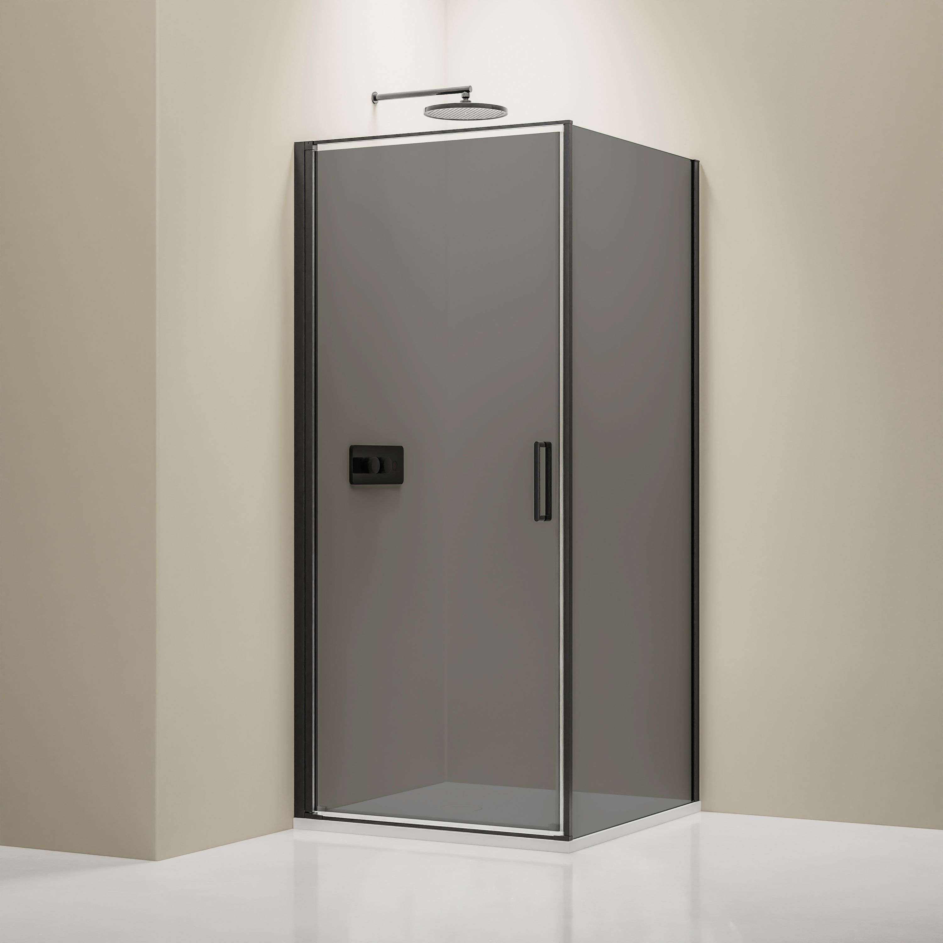 Bernstein Cabine De Douche D Angle Verre Gris Porte Battante