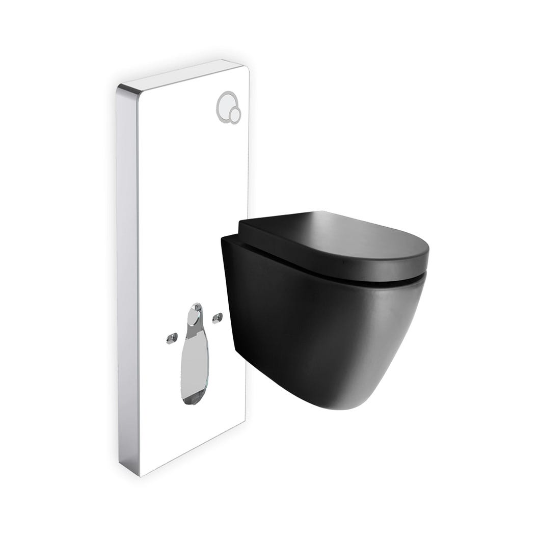 BERNSTEIN - Abattant lunette WC, Cuvette toilettes avec charnières acier -  44,5x35,8cm