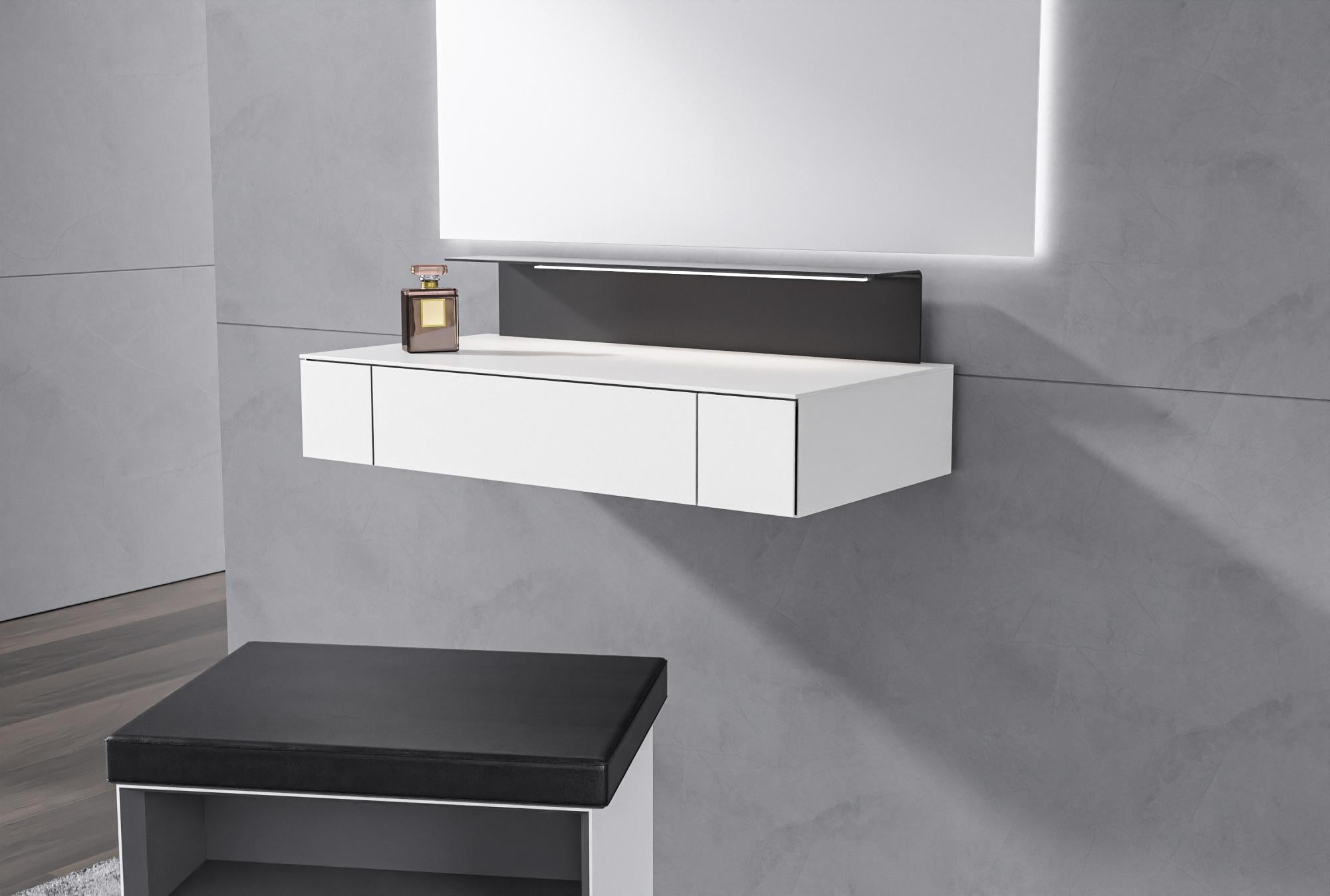 BERNSTEIN - Coiffeuse de salle de bain suspendue ARCTIC - blanc ...