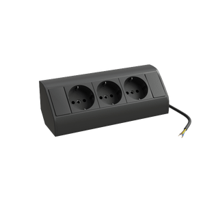 Multiprise 3 prises 16A 230V noir avec interrupteur et 1.5m câble -  Cablematic
