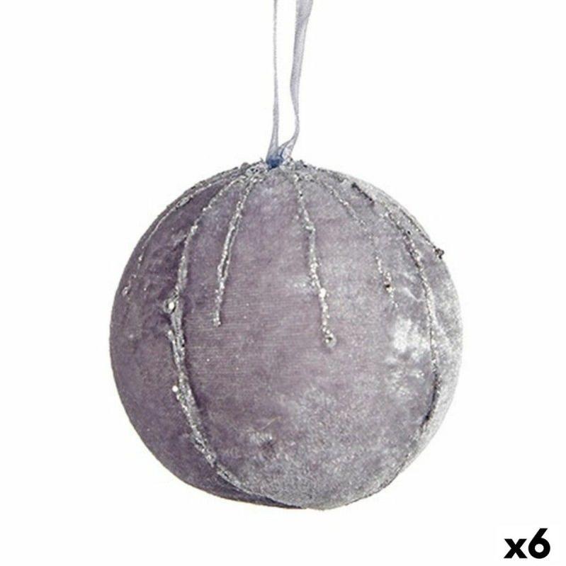 Lot De 6 Boules De Noël Krist+ – Argenté, Polyester, 8 Cm, Neuves