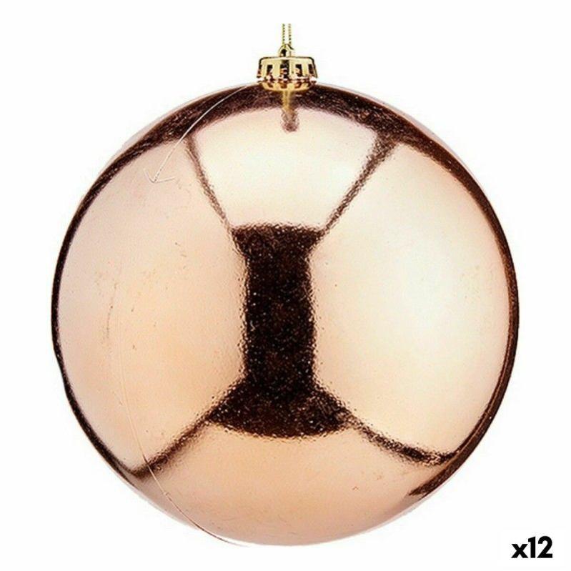 16 Boules De Noël CASA En Verre Cuivre Orangé - 7 Cm - Lot Décoratif