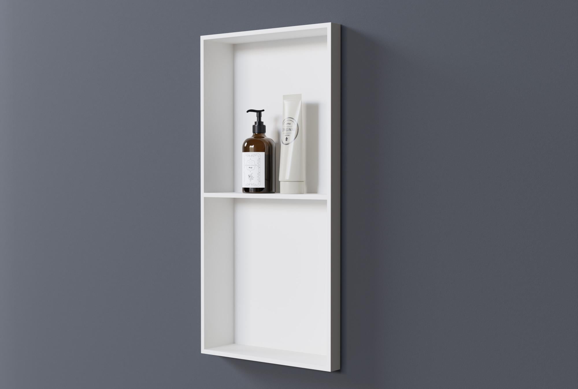 BERNSTEIN - Niche murale douche fonte minérale avec étagère rangement