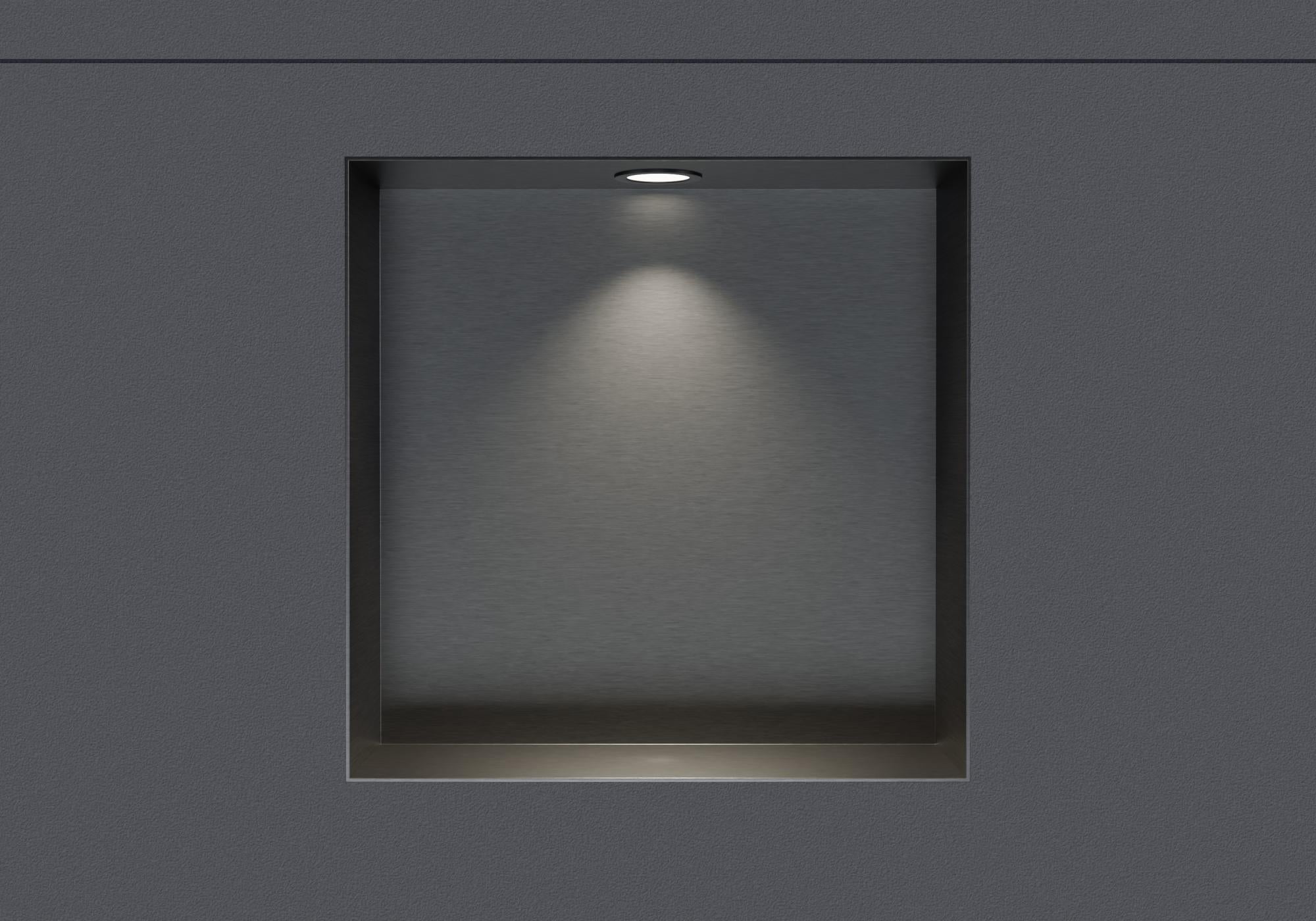 BERNSTEIN Niche murale douche acier inox + Spot LED, étagère douche