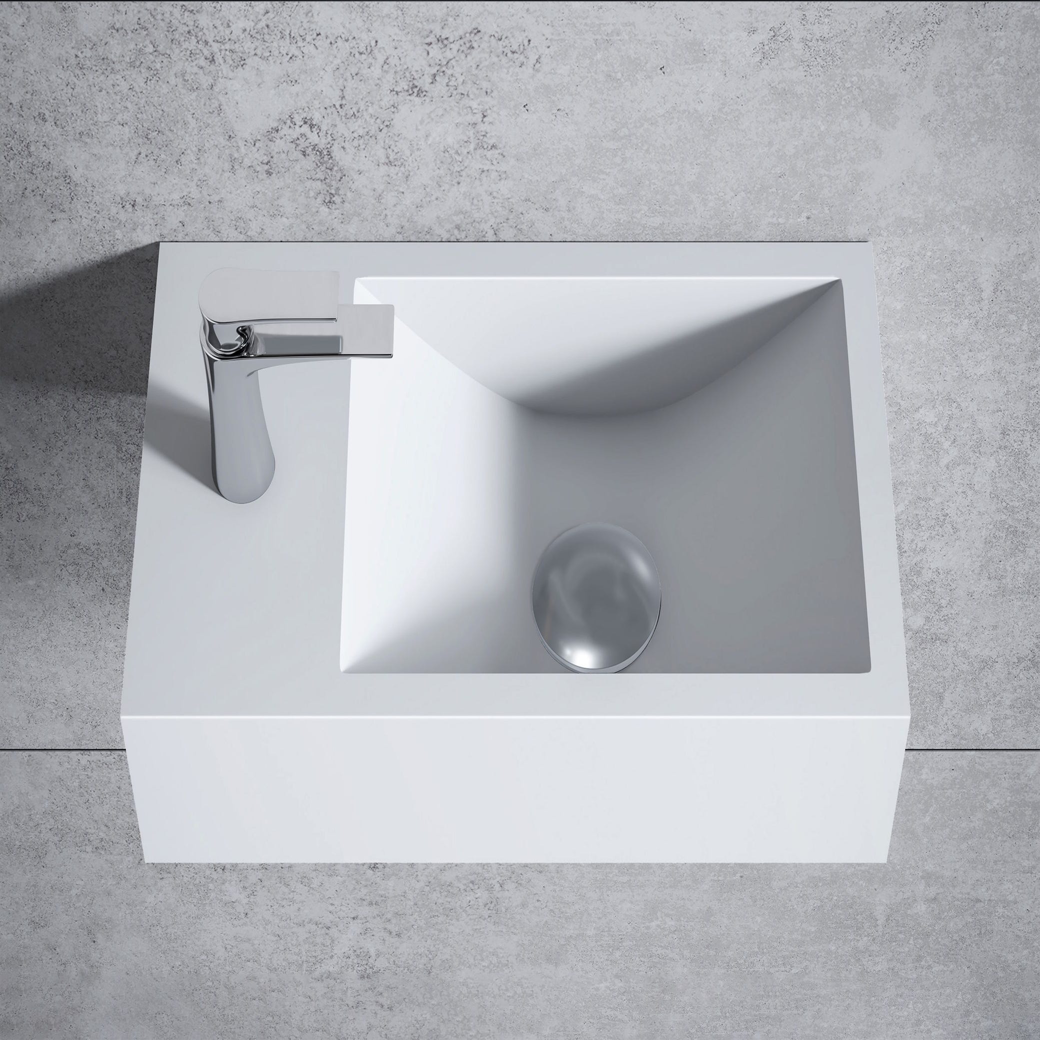 Lavabo de pared para lavabo pequeño lavabo rectangular de cerámica para  mano derecha (mano izquierda)