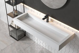 Lavabo Suspendu 120 Composite Blanc Mat - Urban