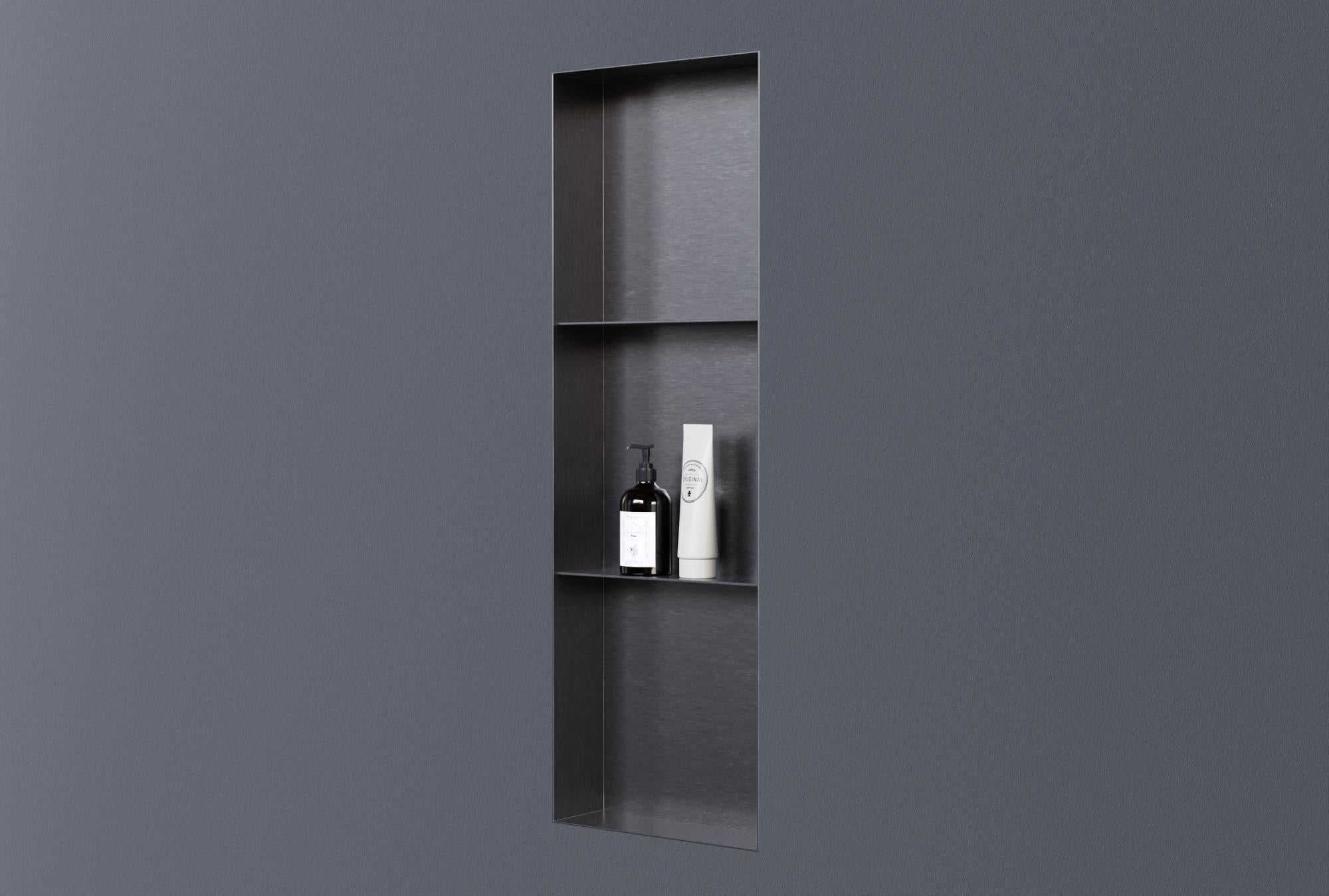 BERNSTEIN Niche murale de douche sans rebords, étagère encastrable