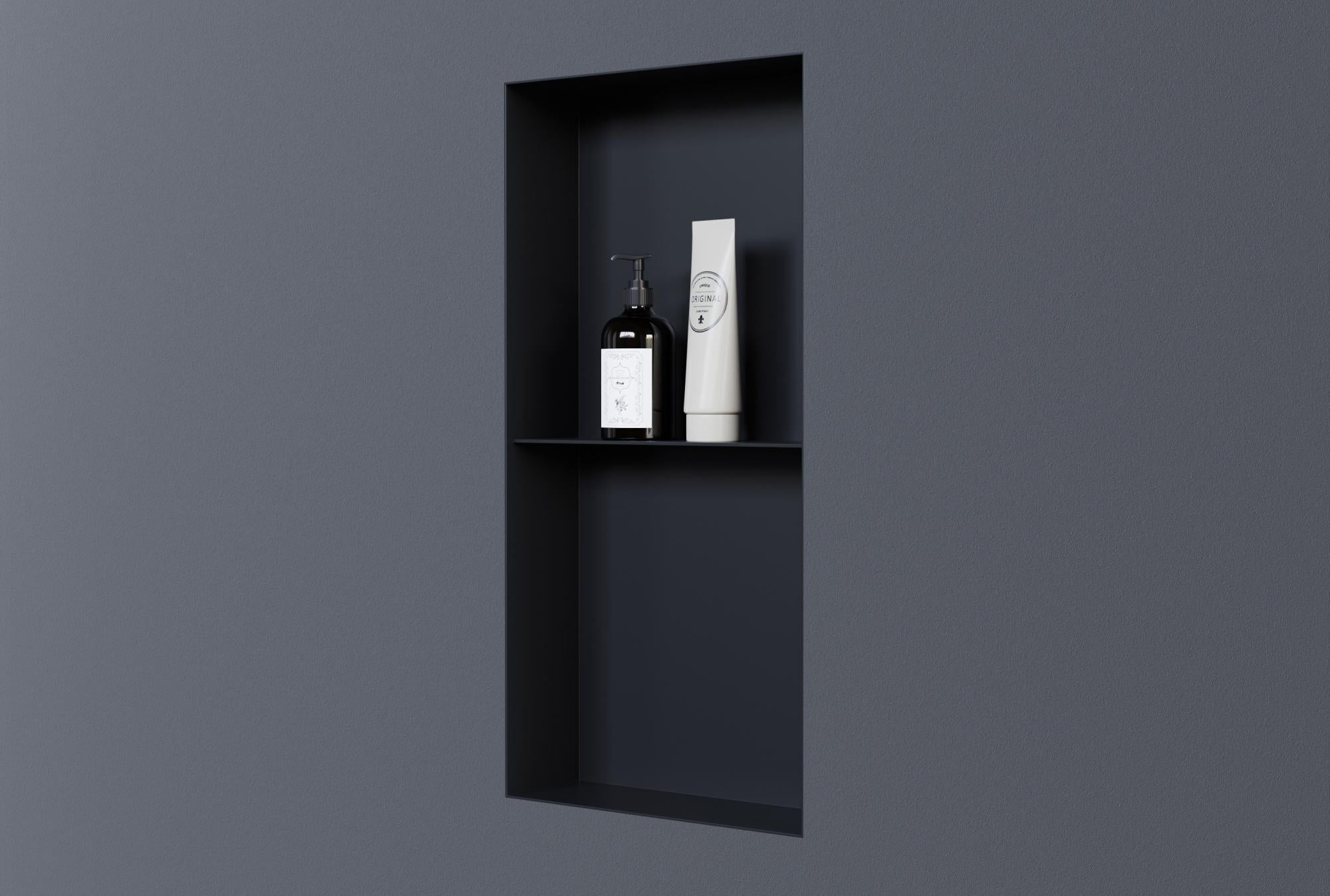 BERNSTEIN Niche murale de douche sans rebords, étagère encastrable