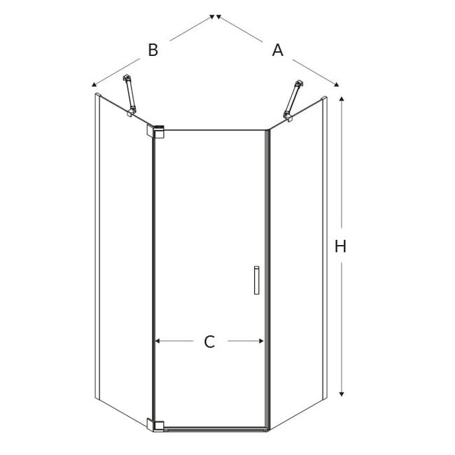 Rettangolo rettangolo dello spazio dello specchio della cabina della doccia  110x80x215cm
