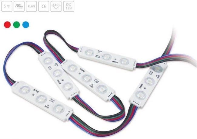 Moduli LED RGB per segnaletica 0,72W 12V-DC IP65 | Leroy Merlin