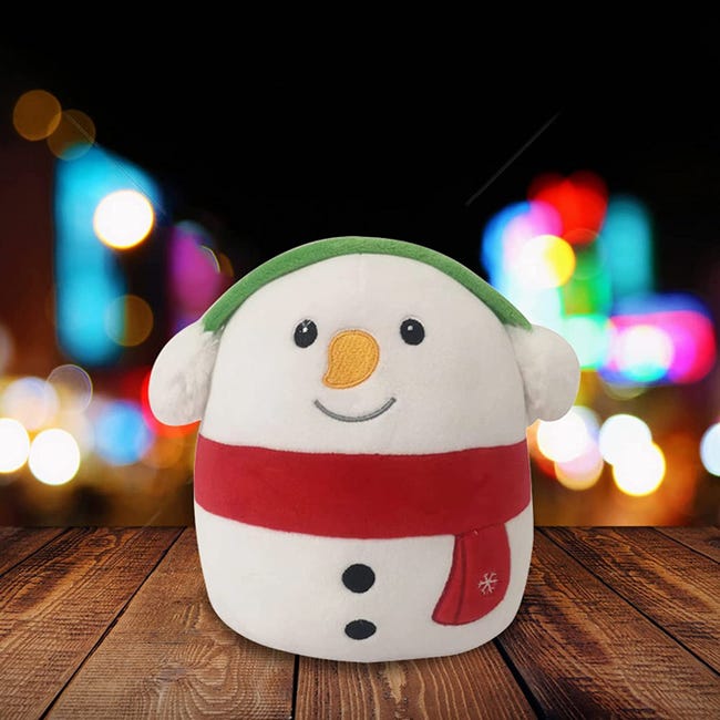 Peluche de Noël en peluche mignonne de 20 cm, bonhomme de neige en peluche,  ornement pour enfants, fournitures de fête (bonhomme de neige)