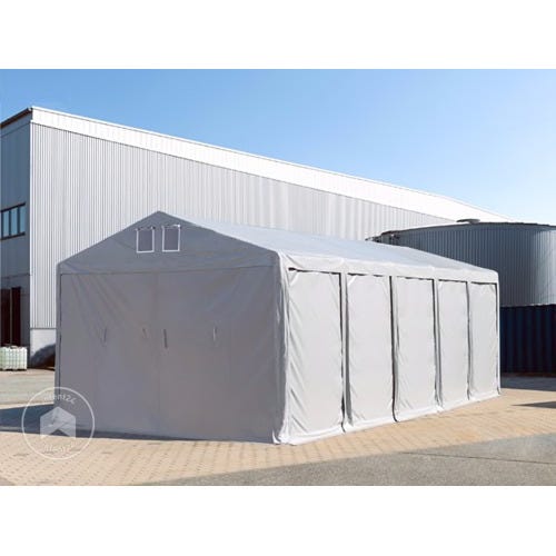 Tente de stockage 5x8 m, PVC gris (94016)