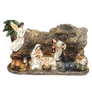 Natività sacra famiglia per presepe statua di natale decorazioni addobbi  idea regalo cm 11 resina ornamento casa in blocco