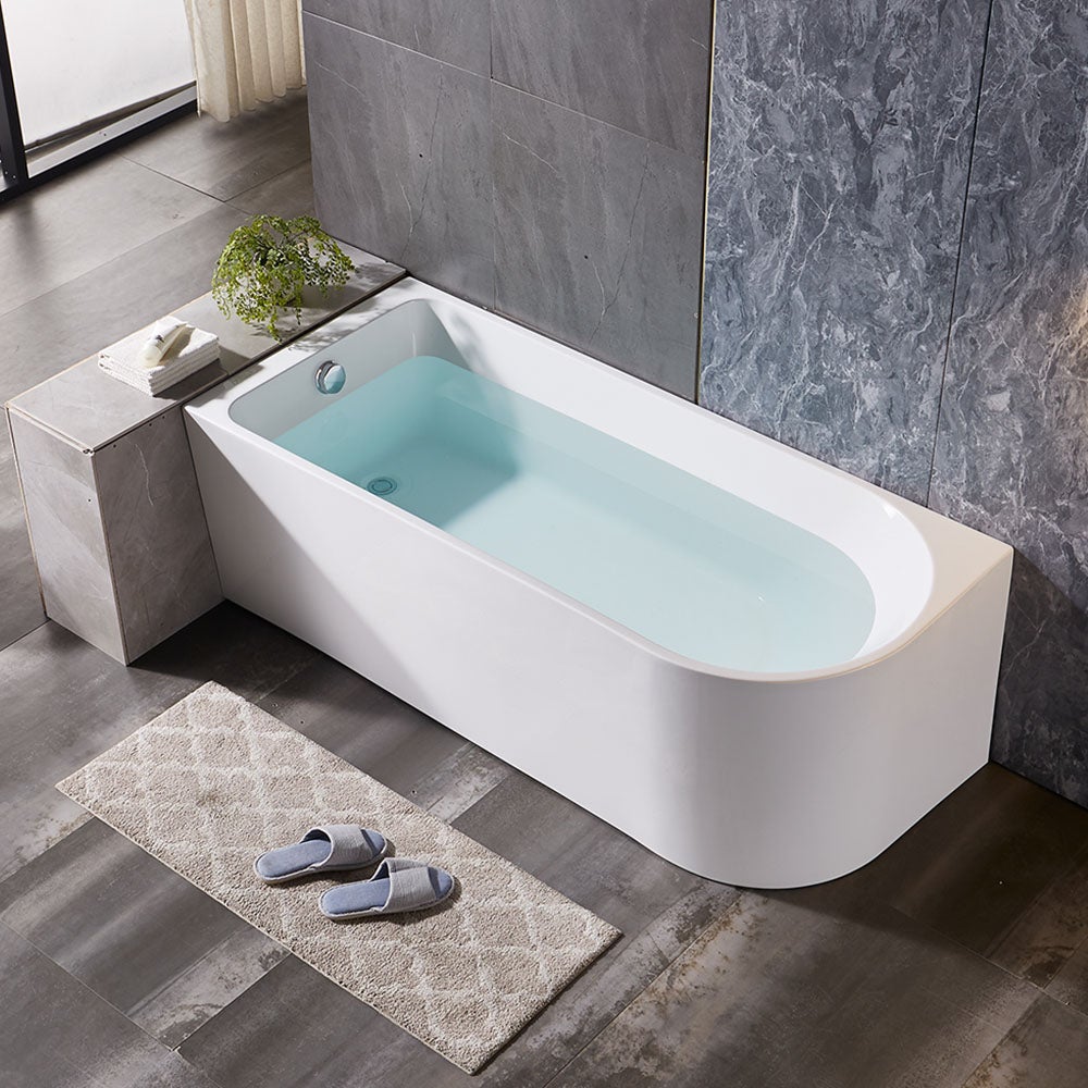 Vasca da bagno angolare lato sinistro 75x170 cm scarico incluso Corinne