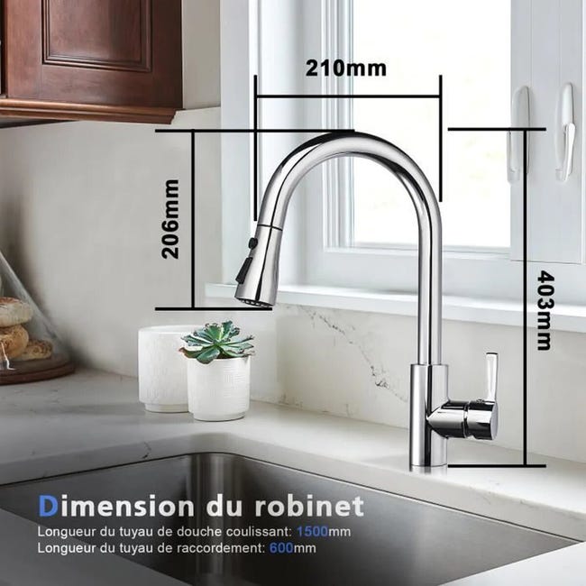Cuisine/salle de bain robinet joint robinet rondelle chromée plastique
