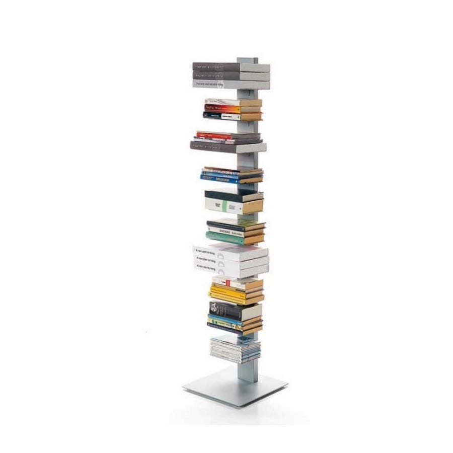 Librería SAPIENS de Bruno Rainaldi en metal altura 152 cm Sintesi Group  color gris plata